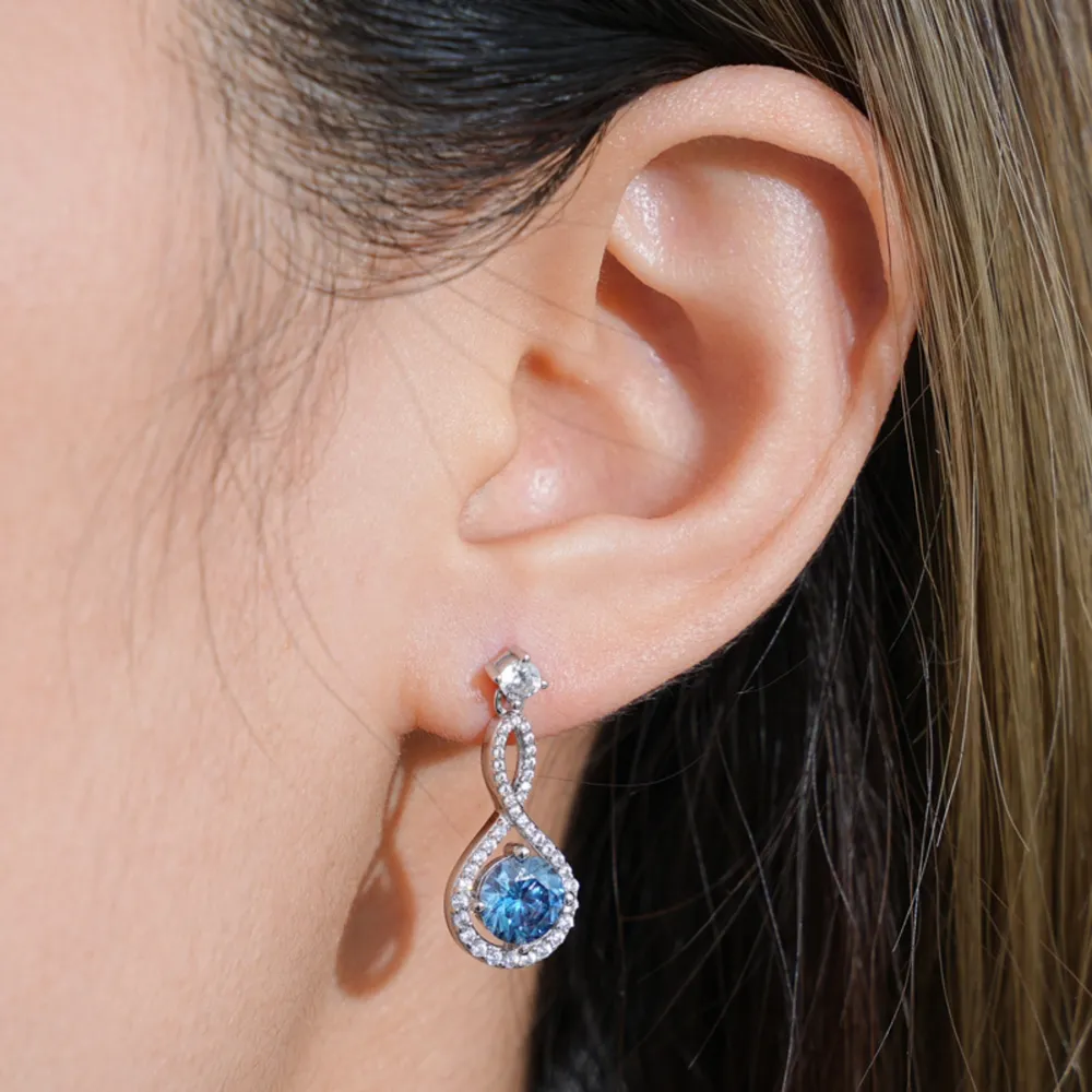 1 Carat Moissanite 925 Sterling Silver Earrings, image 5