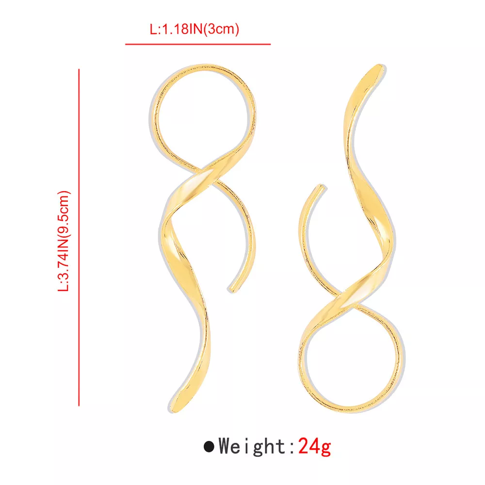 Alloy Spiral Drop Earrings, image 2