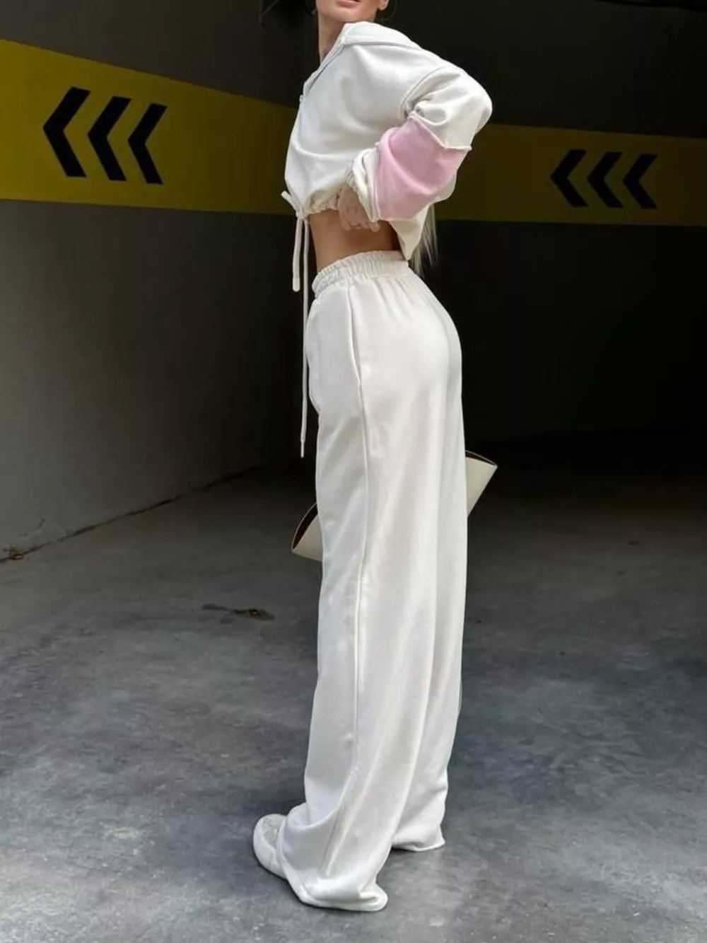Zip Up Hoodie and Wide-Leg Pants Set, image 8