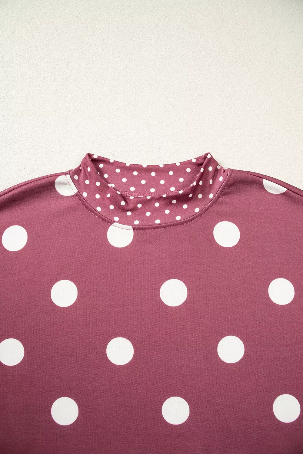 Polka Dot Print Contrast Detail Oversized Tunic Sweatshirt, image 4