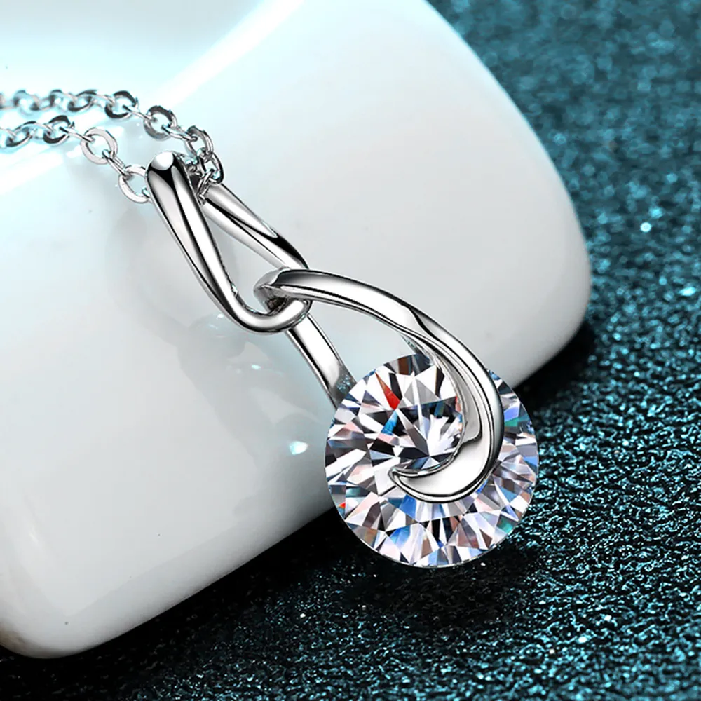 2 Carat Moissanite 925 Sterling Silver Necklace, image 4