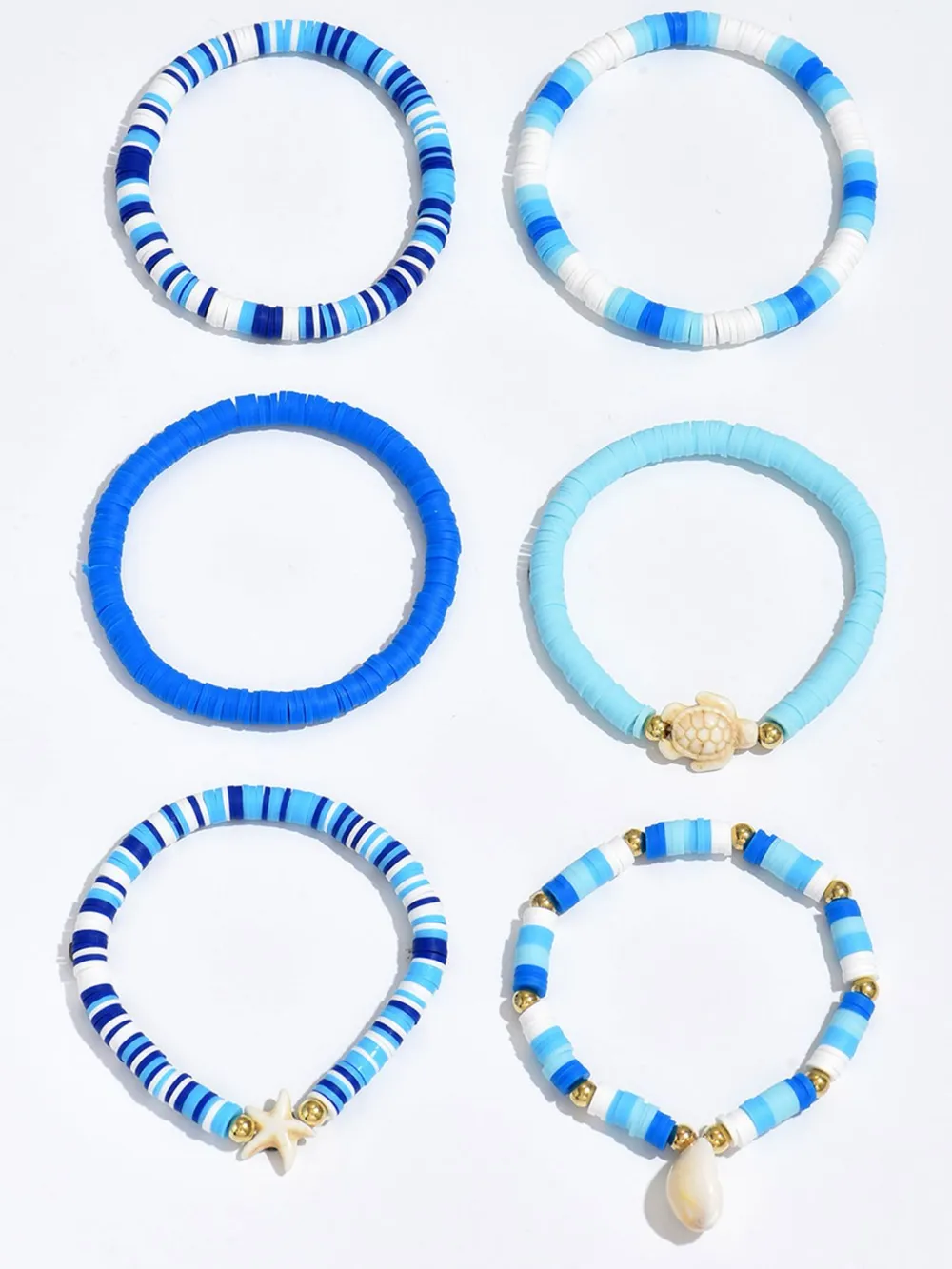 6-Piece Ceramic Beaded Shell Bracelet, image 5