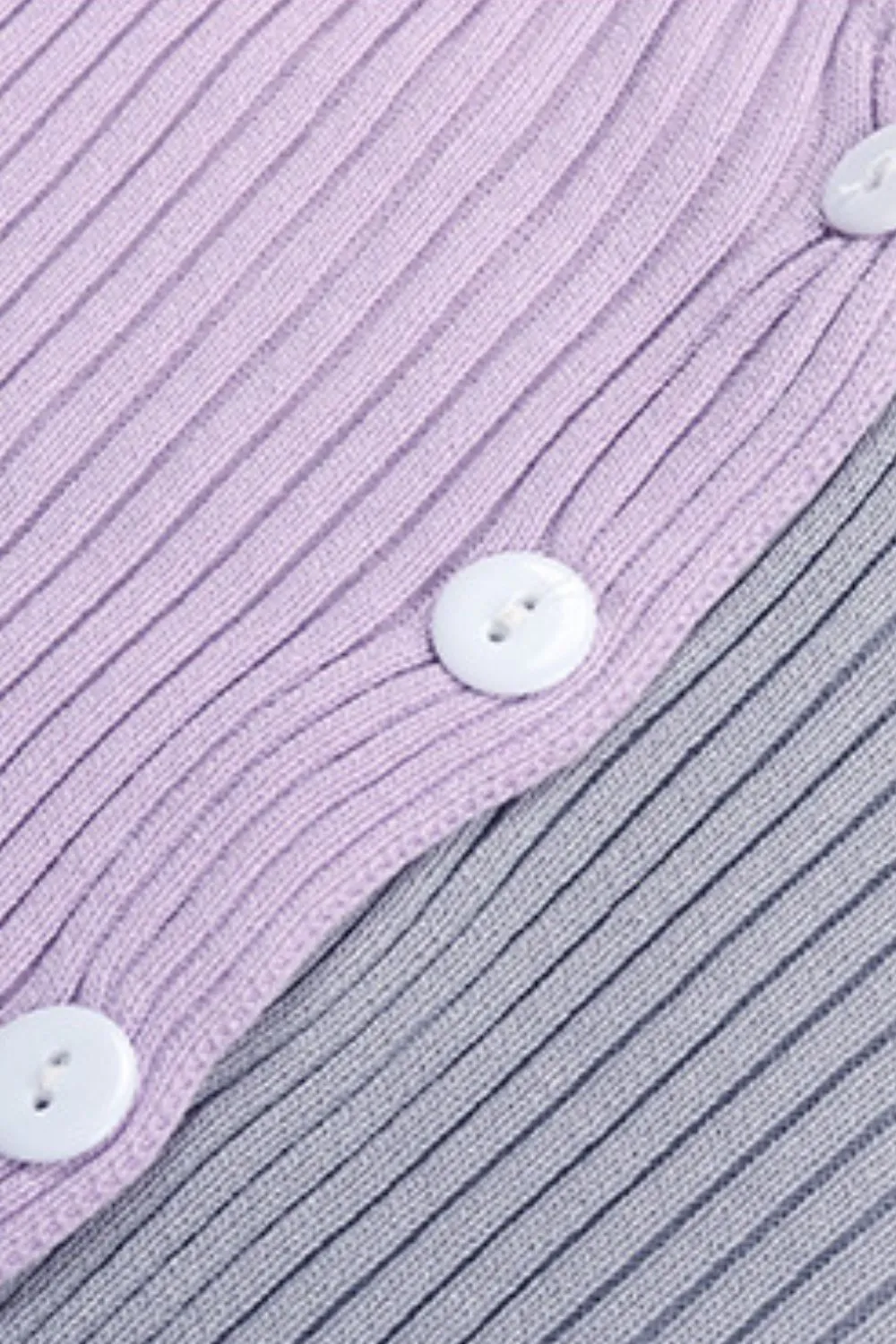 Contrast Button Up Long Sleeve Cardigan, image 6