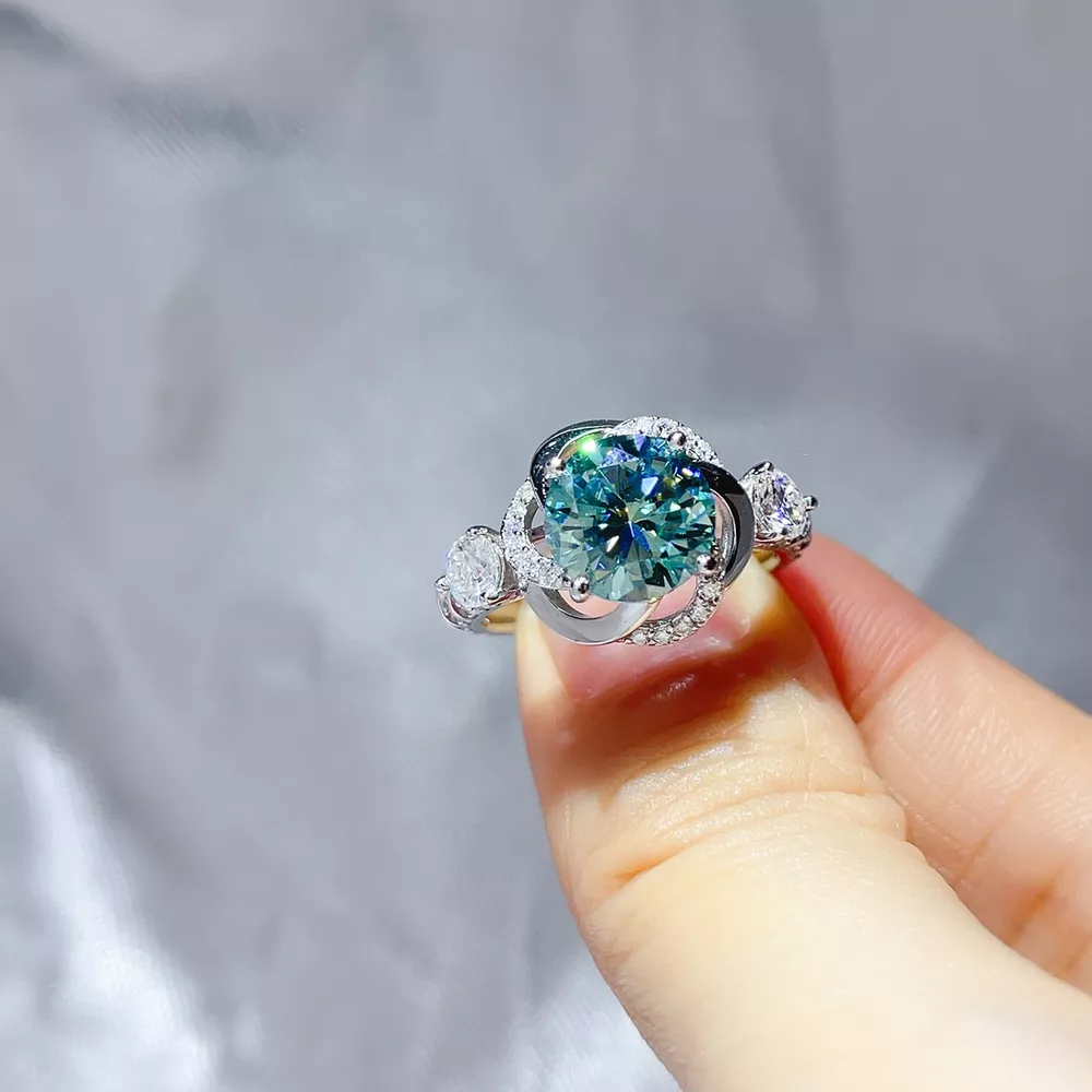 3 Carat 925 Sterling Silver Moissanite Ring, image 2