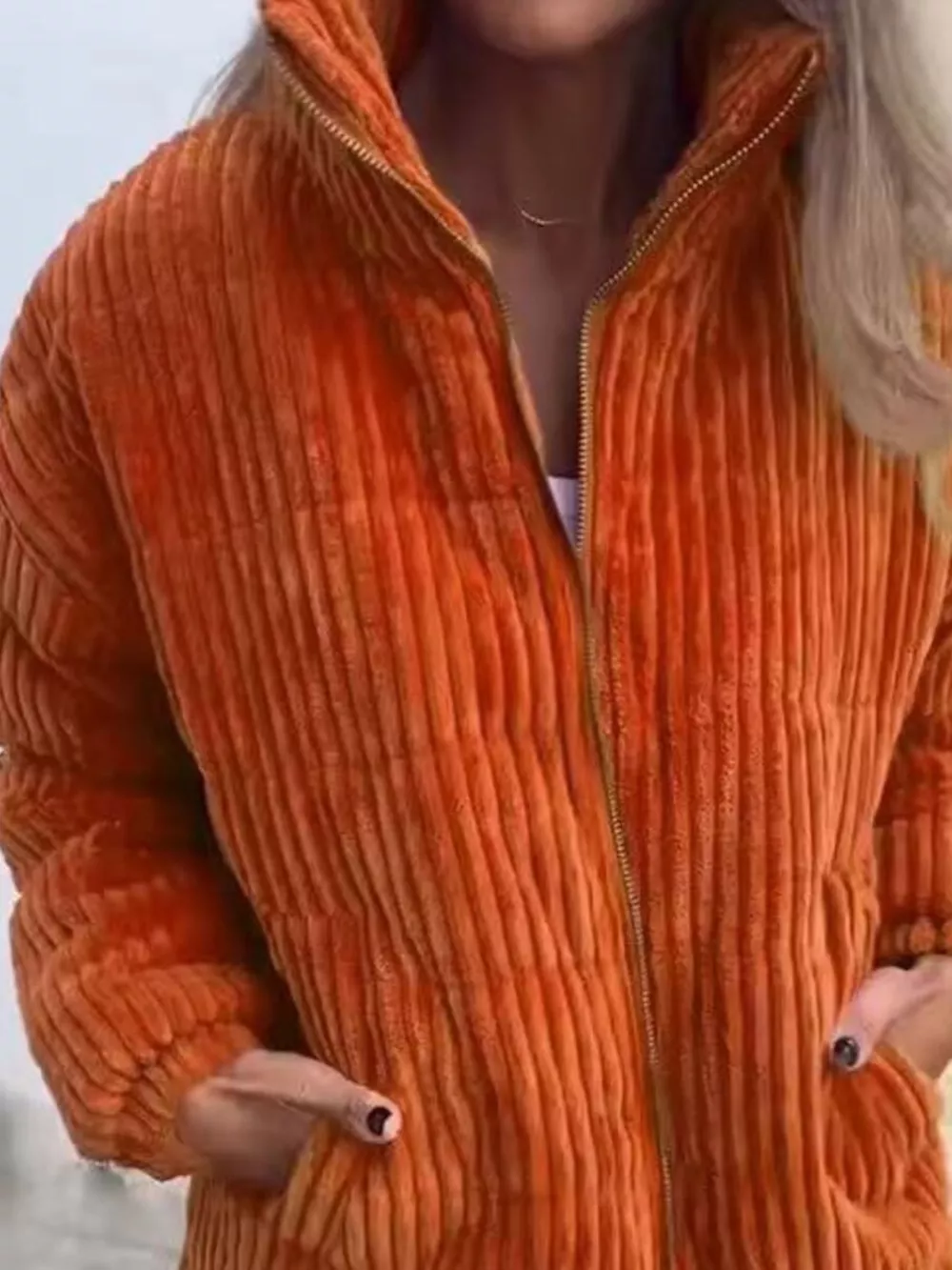 Full Size Zip Up Turtleneck Long Sleeve Winter Coat Plus Size, image 6