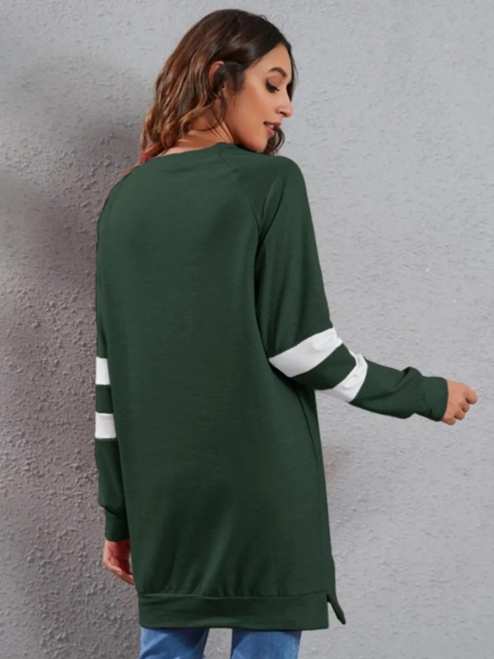 Full Size Striped Round Neck Long Sleeve T-Shirt, image 4