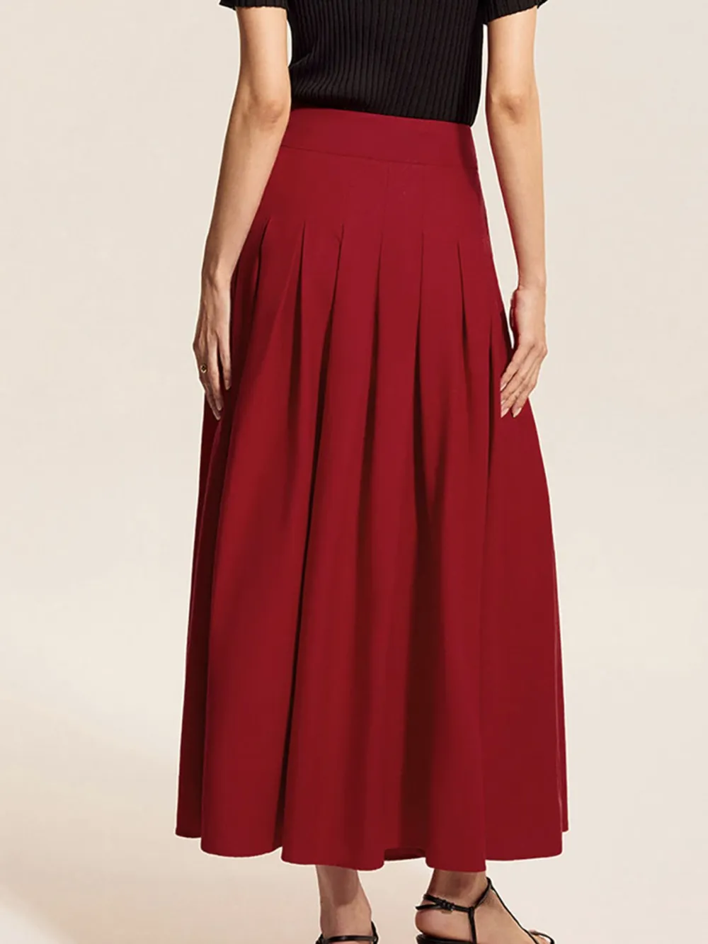 Square Neck Tank and Pleated Slit Skirt Set, image 6