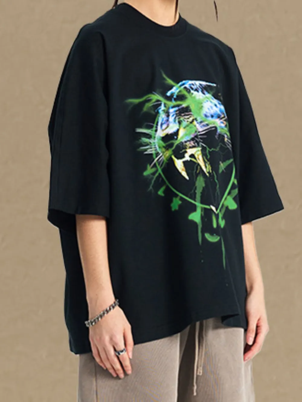 Men's Graphic Round Neck Half Sleeve T-Shirt, image 3