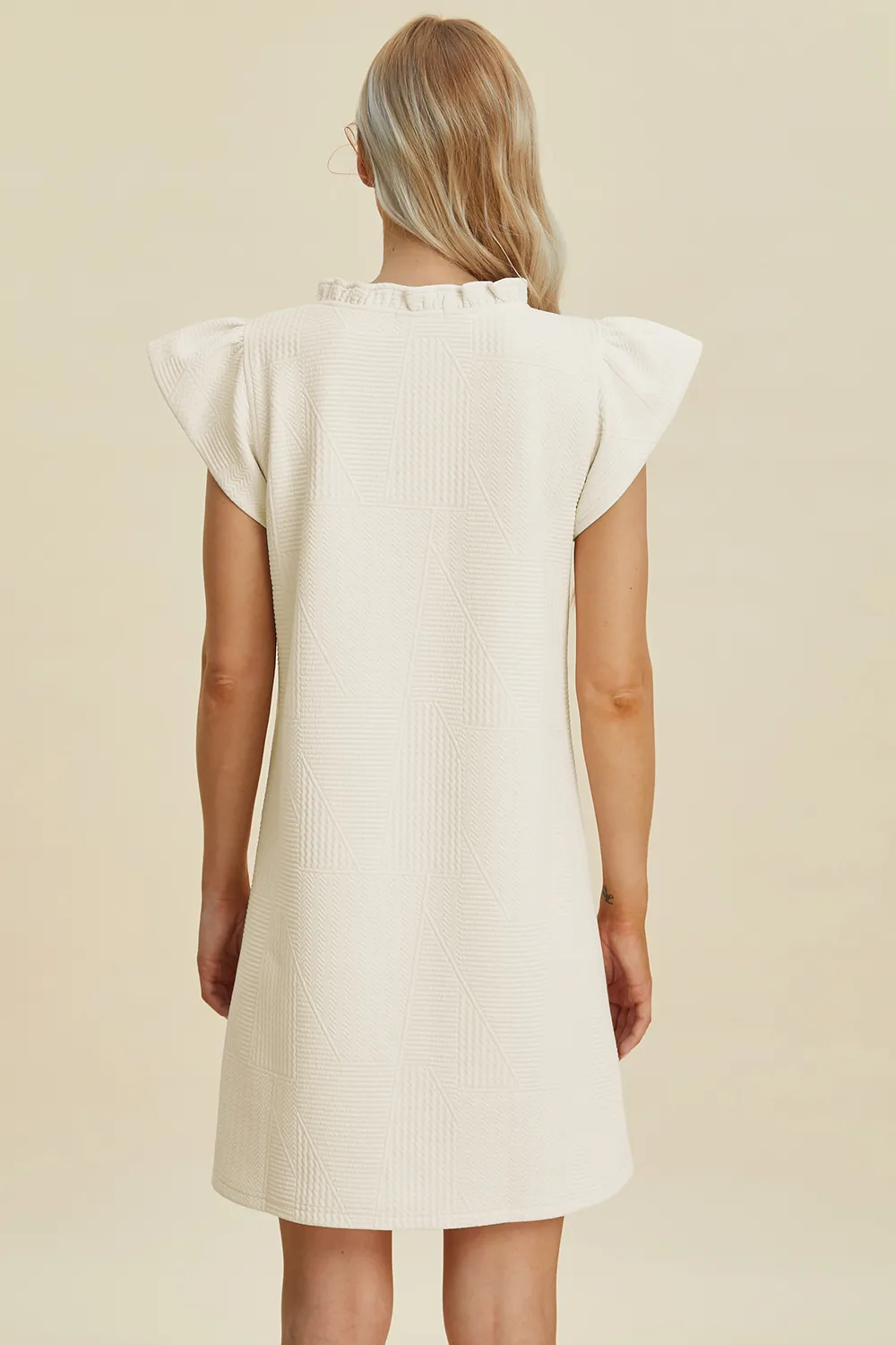 Full Size Ruffled V-Neck Cap Sleeve Dress, image 7