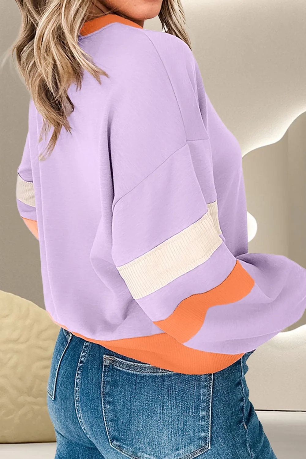 Color Block Long Sleeve Sweatshirt, image 2