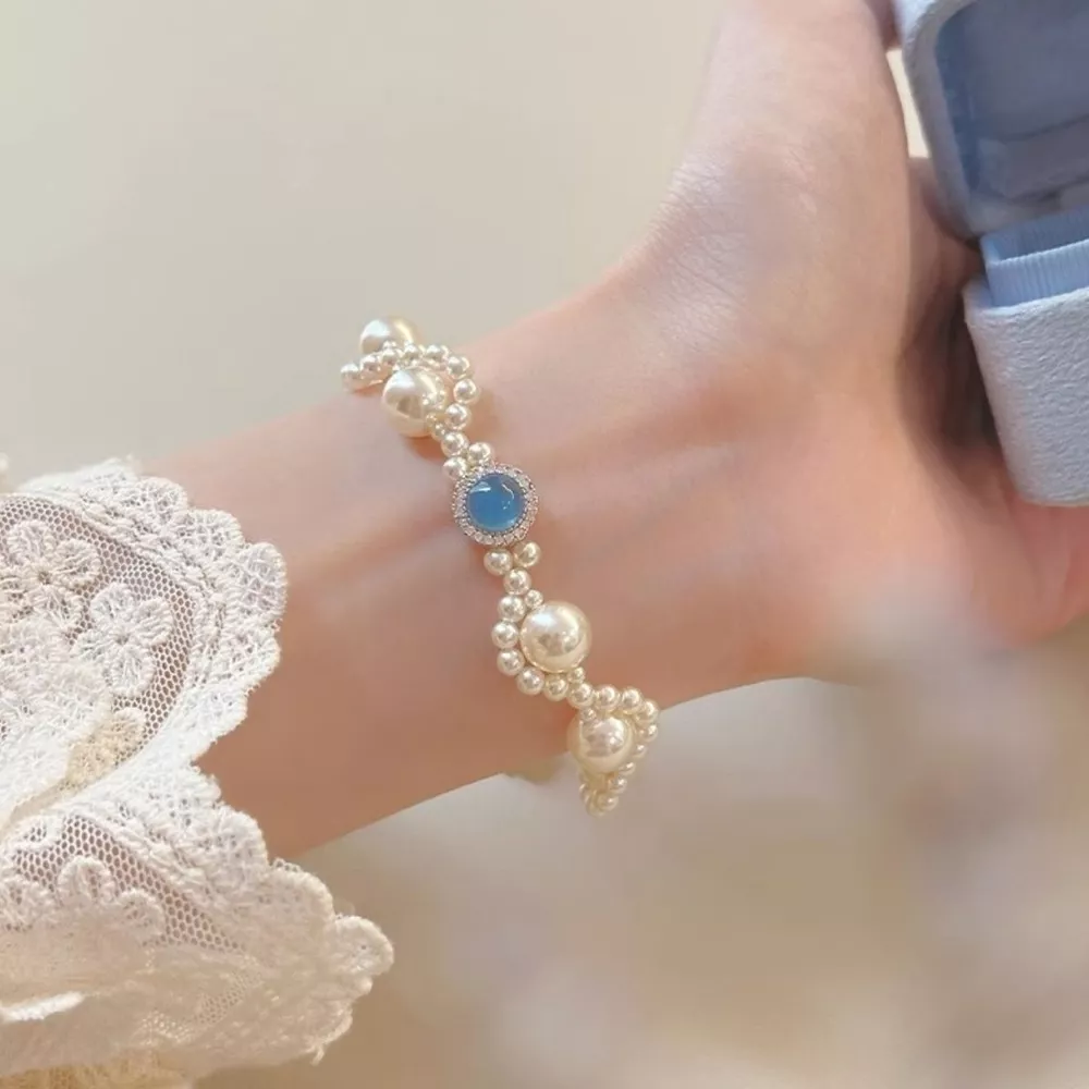 Pearl 925 Sterling Silver Zircon Bracelet, image 2