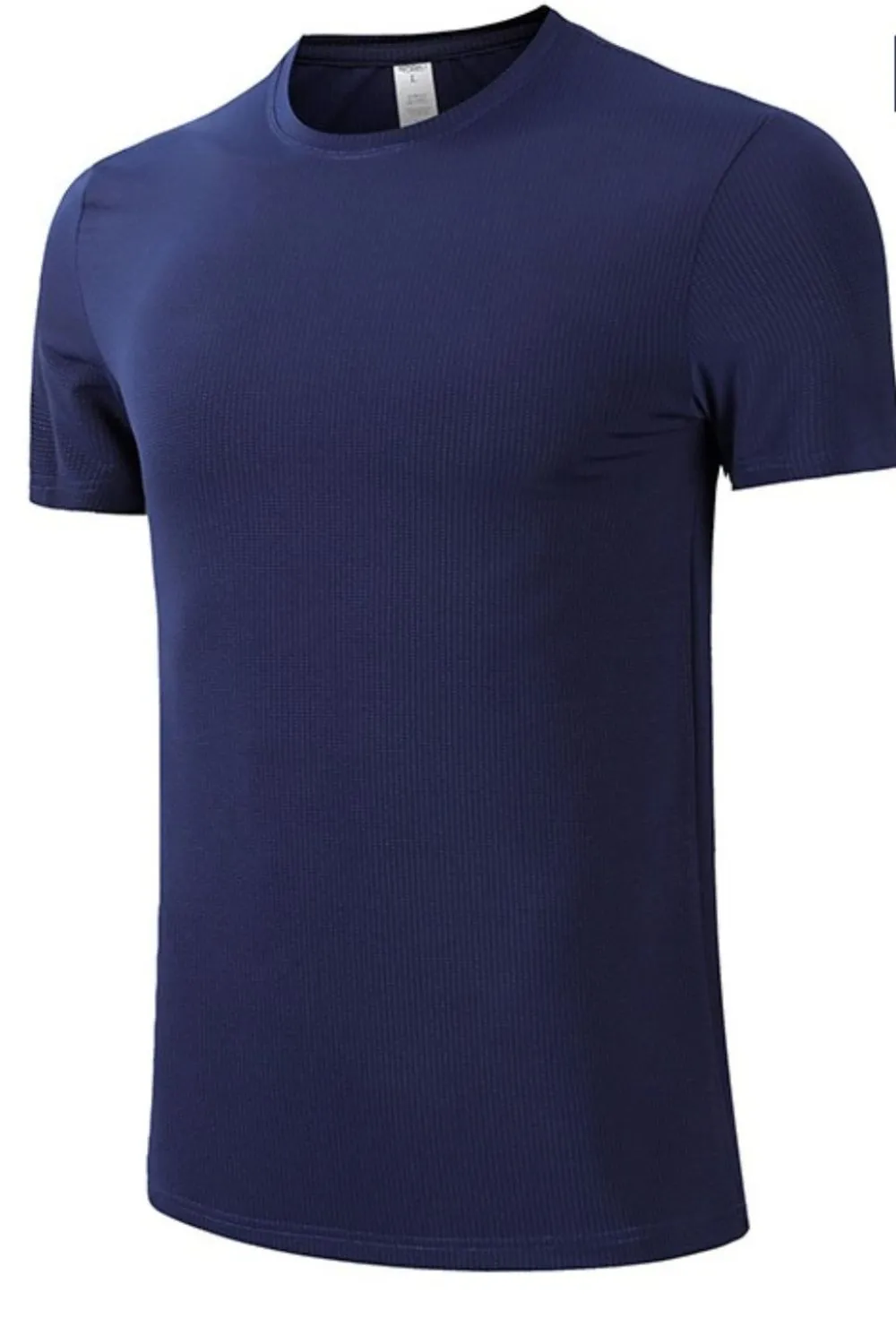 Men's Round Neck Ribbed Active T-Shirt, image 2
