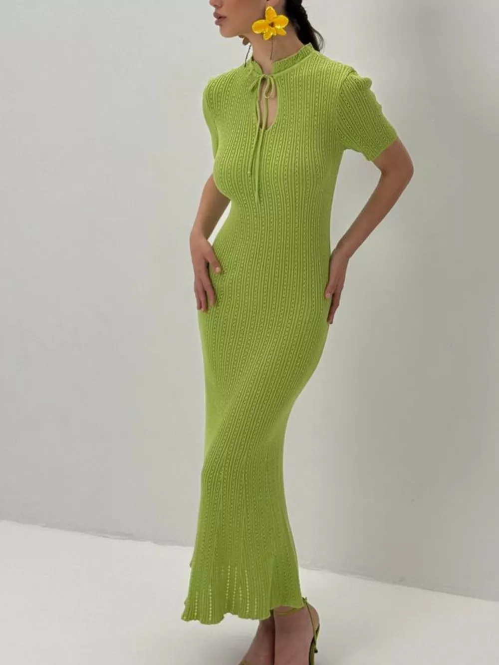 Short Sleeve Knitted Mermaid Dress, image 4