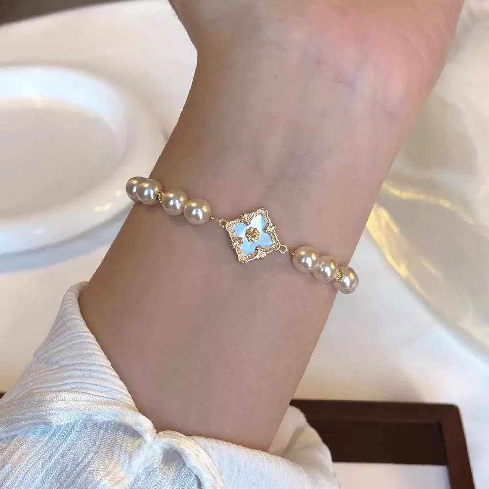 18K Gold-Plated Pearl Bracelet, image 2