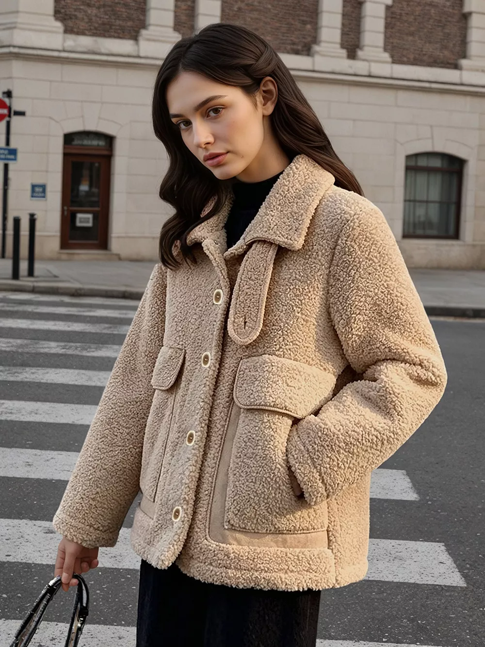 Sherpa Button-Up Outerwear, image 3