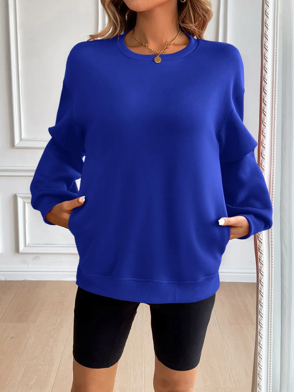 Round Neck Long Sleeve Sweatshirt, image 12