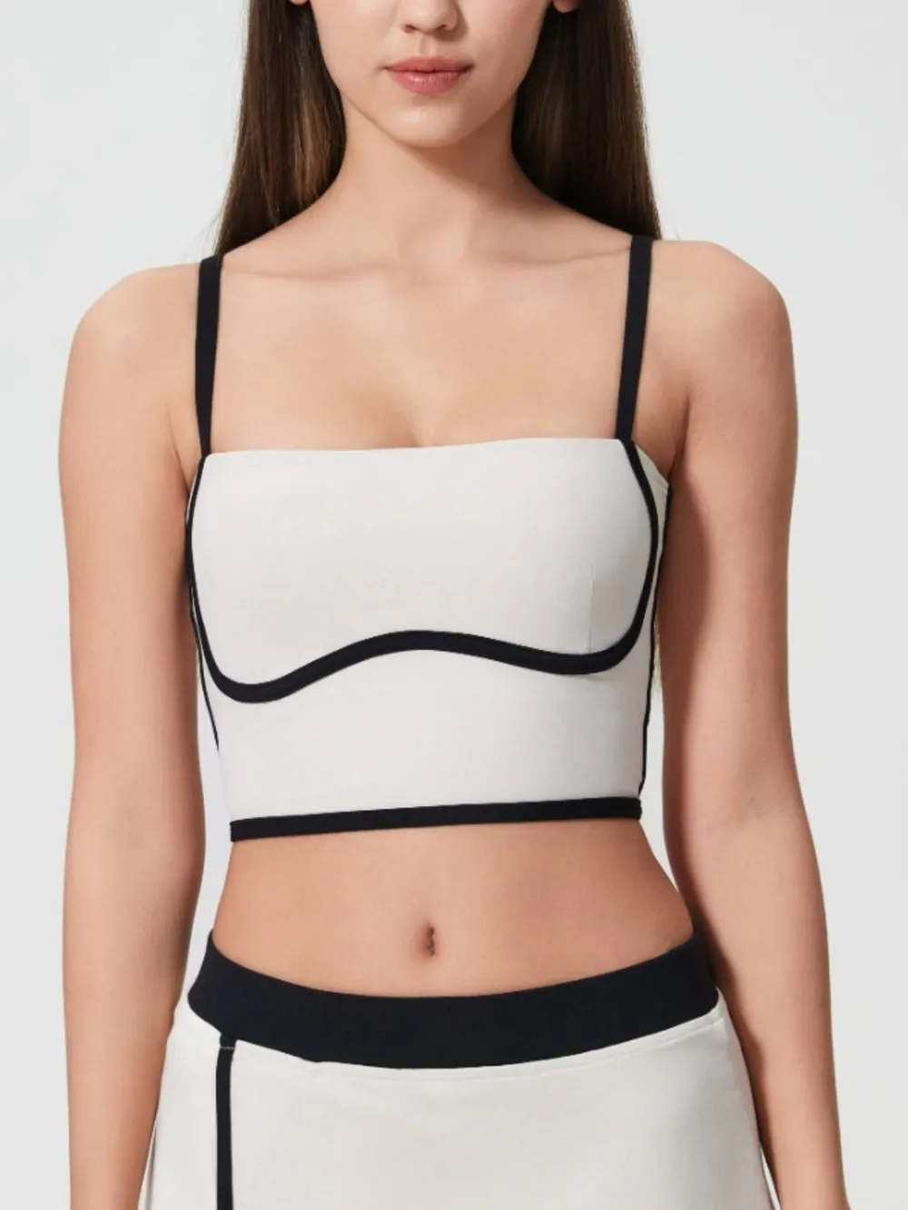 Contrast Trim Square Neck Active Cami with Detachable Chest Pads, image 4