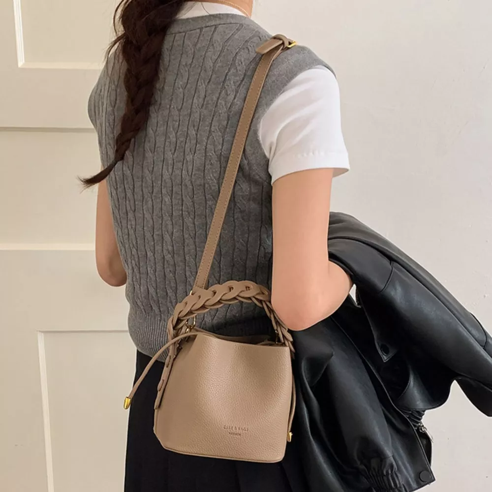 PU Leather Bucket Crossbody Bag, image 5