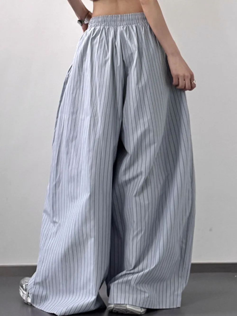 Striped Wide Leg Drawstring Pants, image 6