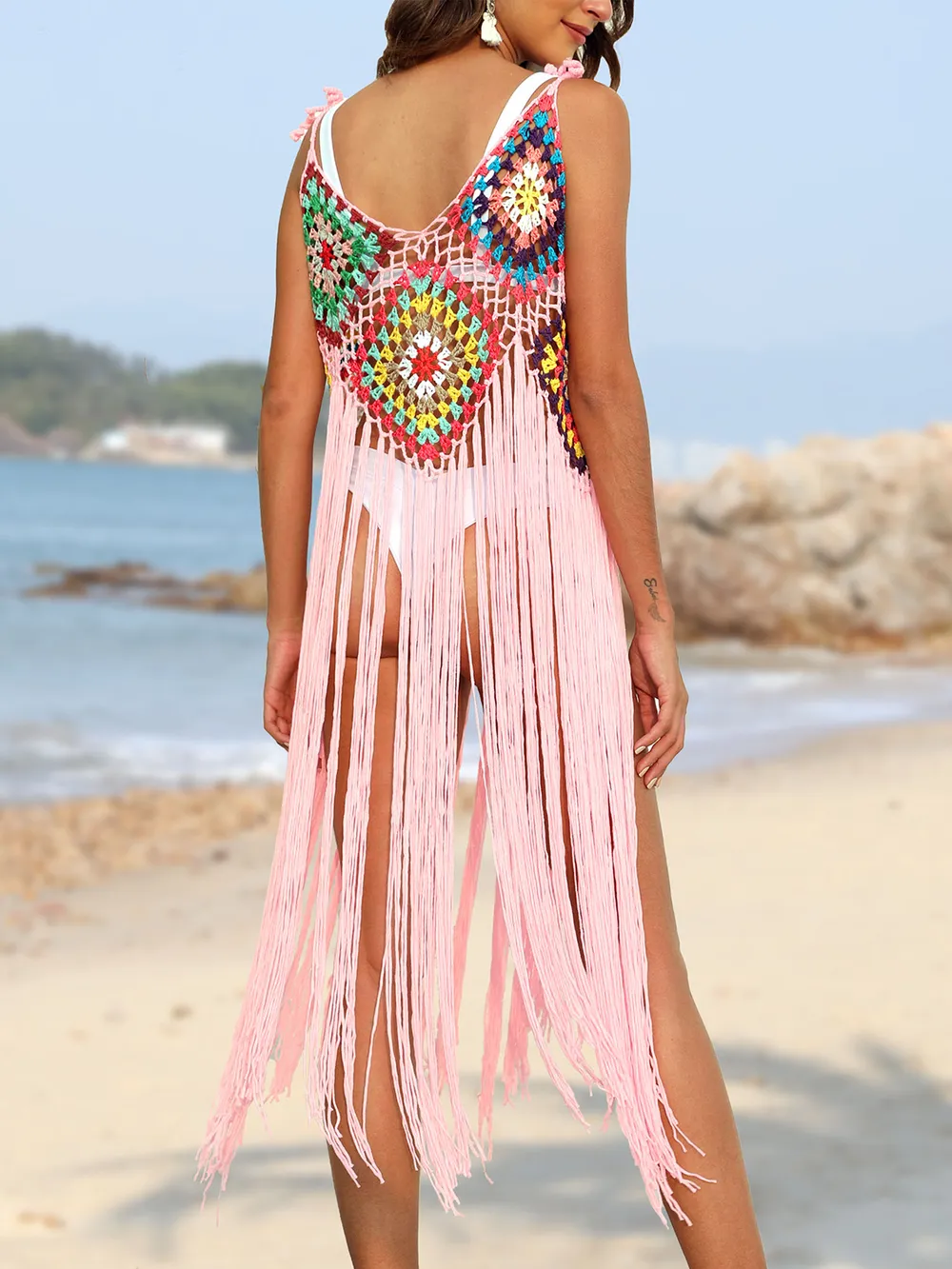Fringe Spaghetti Strap Cover-Up, image 7