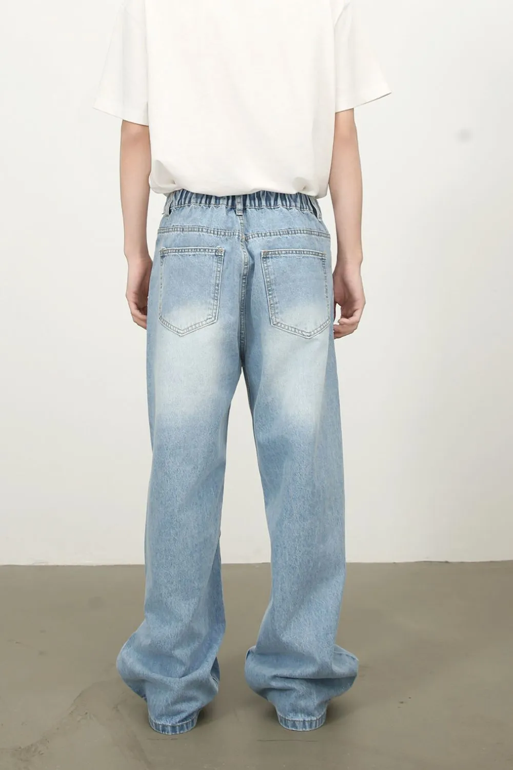 Men's Mid Rise Wide Leg Jeans with Pockets, image 3