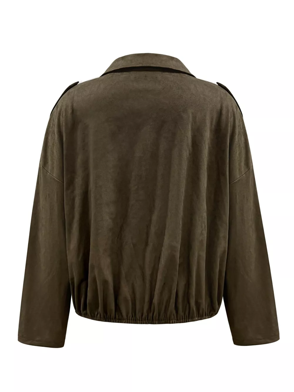 Suede Cropped Bomber Jacket, image 5