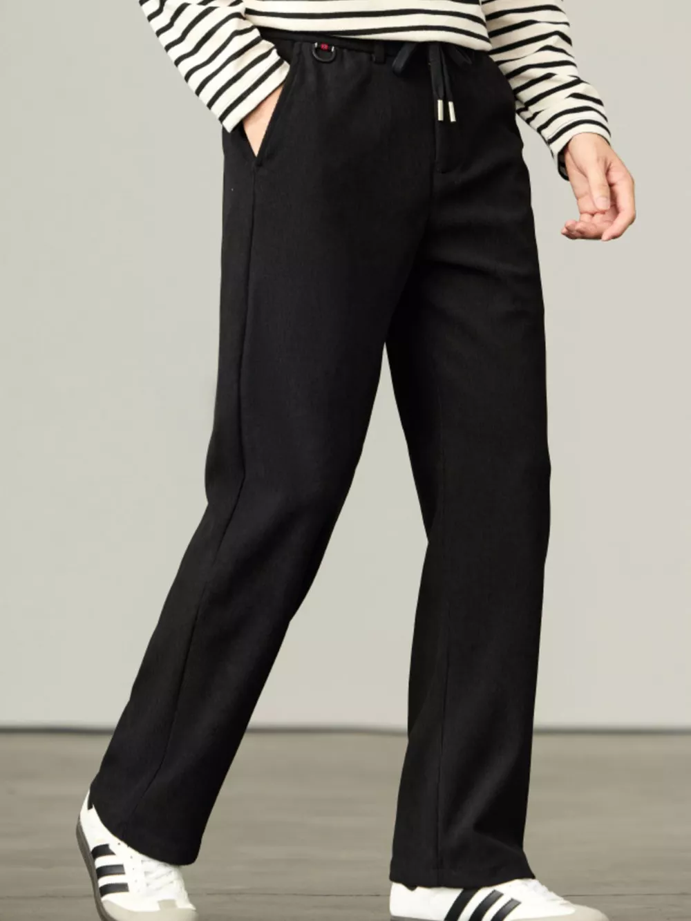 Men's Plus Size Straight-Leg Drawstring Pants