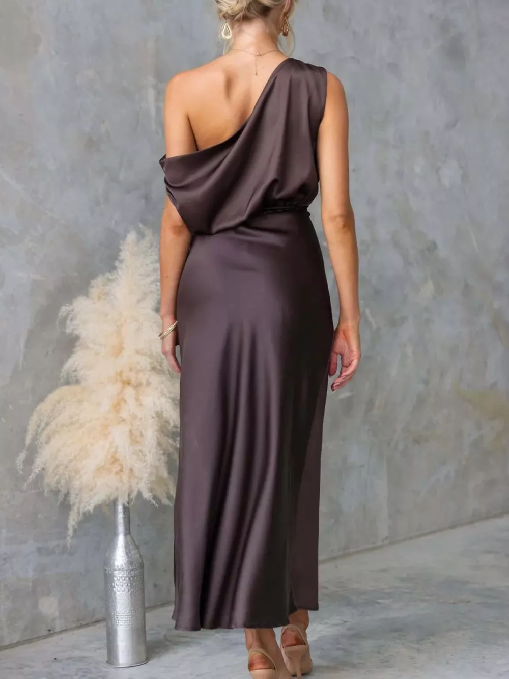 One-Shoulder Tied Midi Dress, image 15