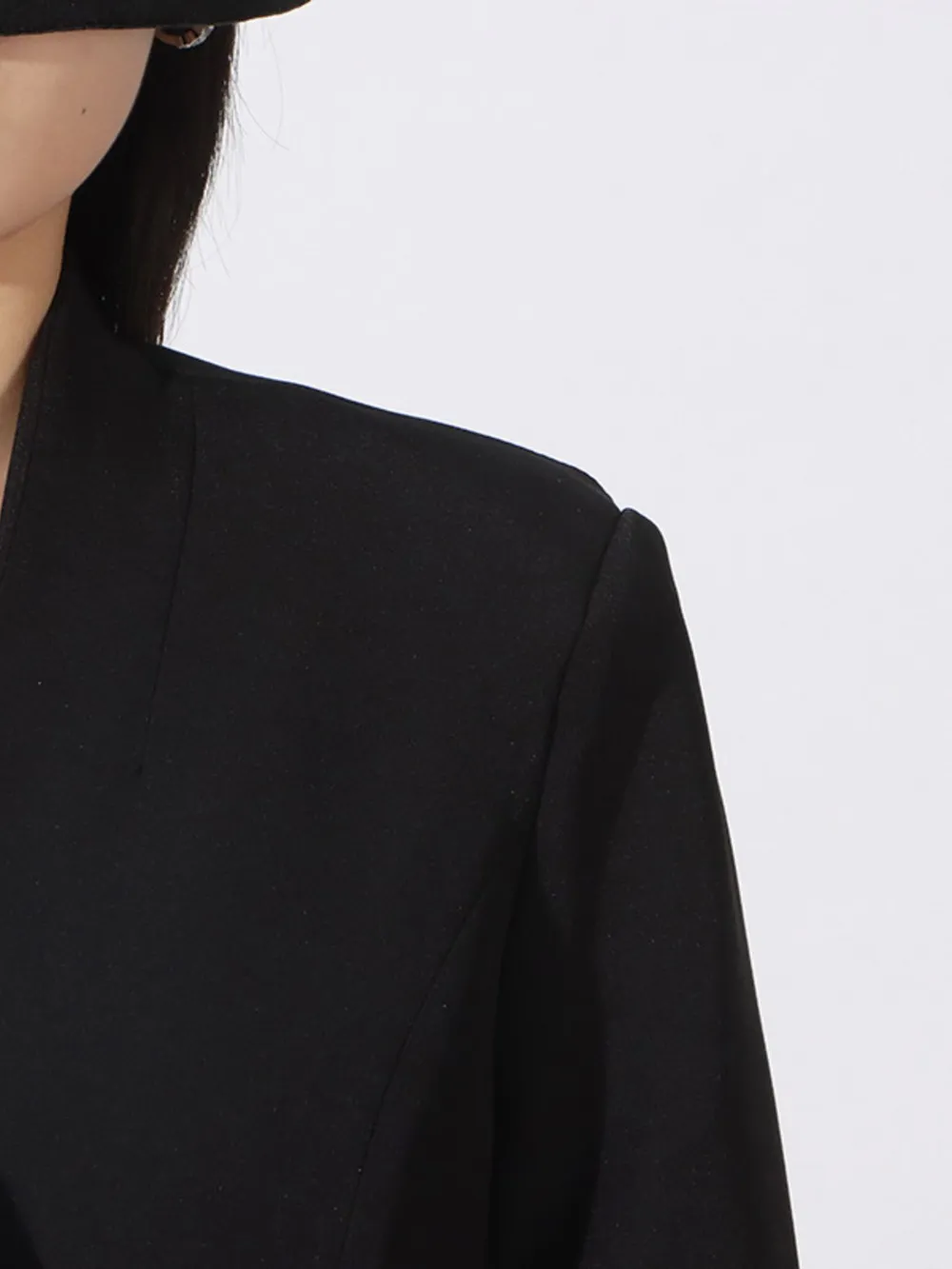 Flower Button Front Long Sleeve Blazer, image 3
