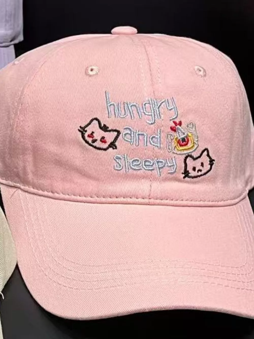 Embroidered 'Hungry and Sleepy' Baseball Cap, image 4