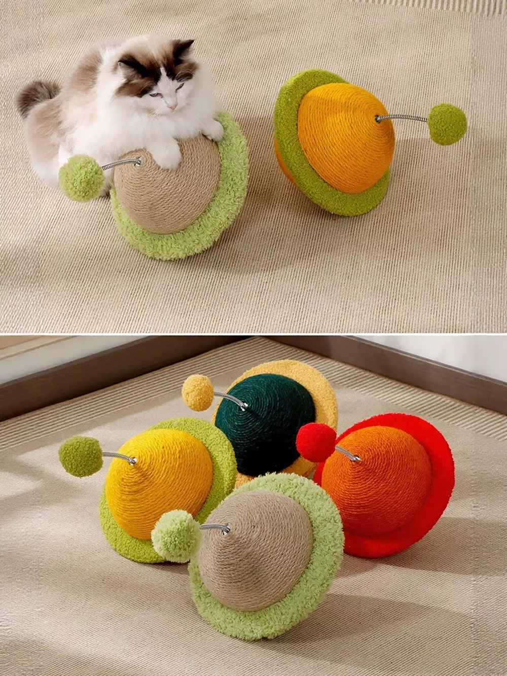 Planet-Shaped Interactive Cat Toy with Sisal Scratching Surface, image 7