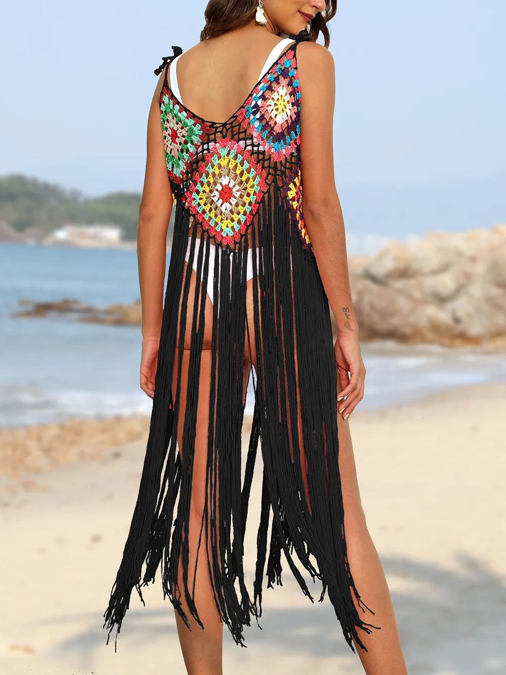 Fringe Spaghetti Strap Cover-Up, image 8