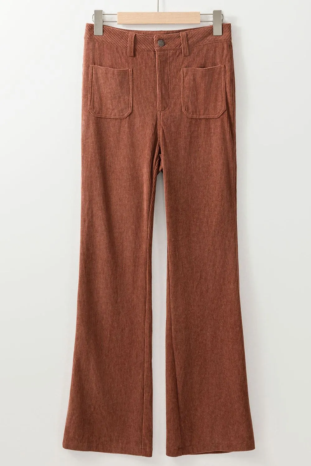 High Waist Square Pockets Corduroy Pants, image 7