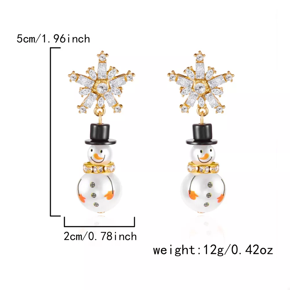 Christmas Snowman Drop Earrings, image 5