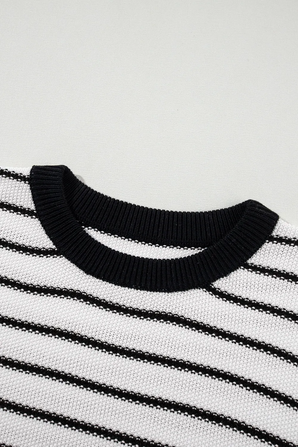 Striped Round Neck Knit Top, image 4