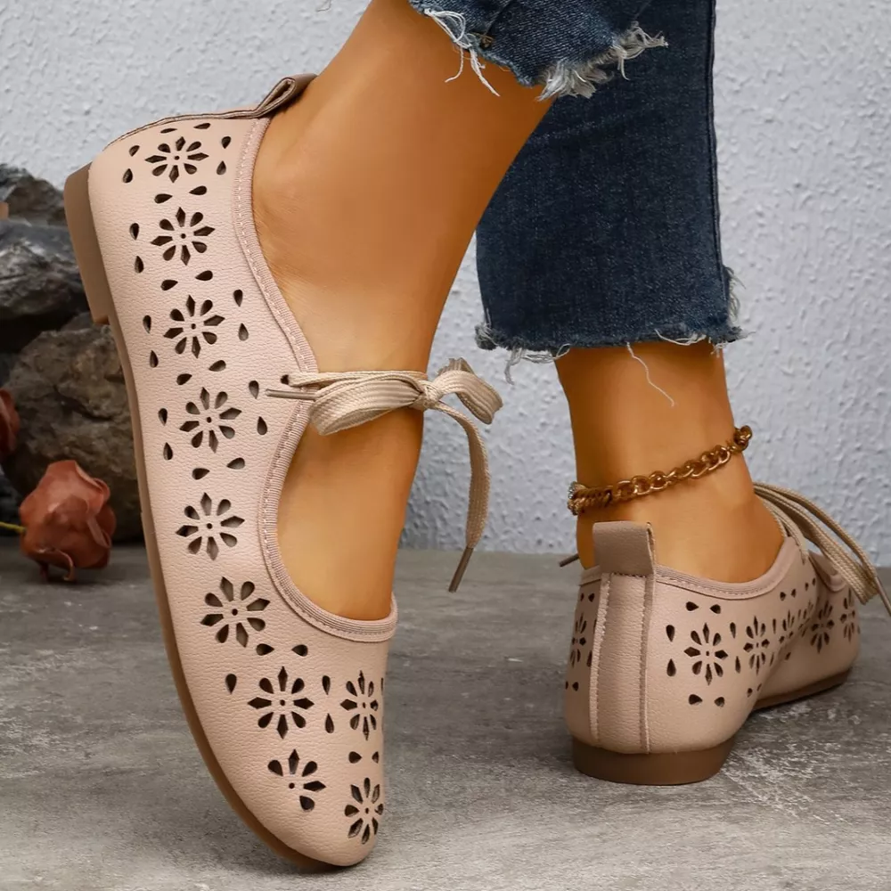 Floral Cutout Tied Slip-Ons, image 13