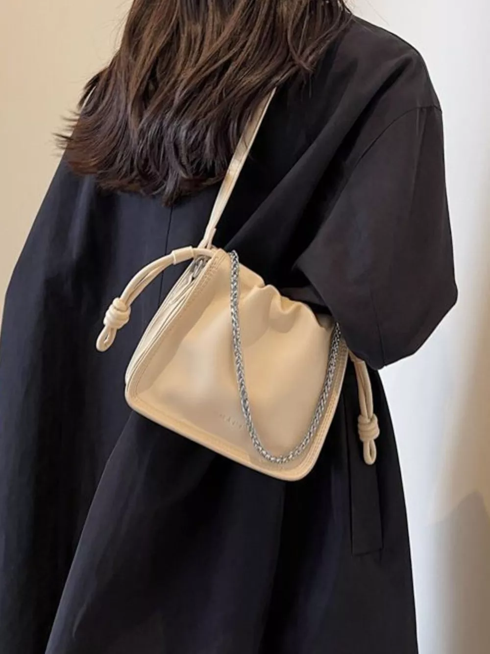 Drawstring Ruched Crossbody Bag, image 3