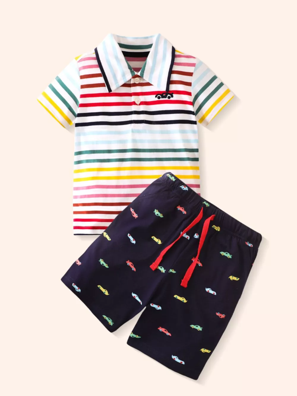 Children's Striped Polo and Shorts Set