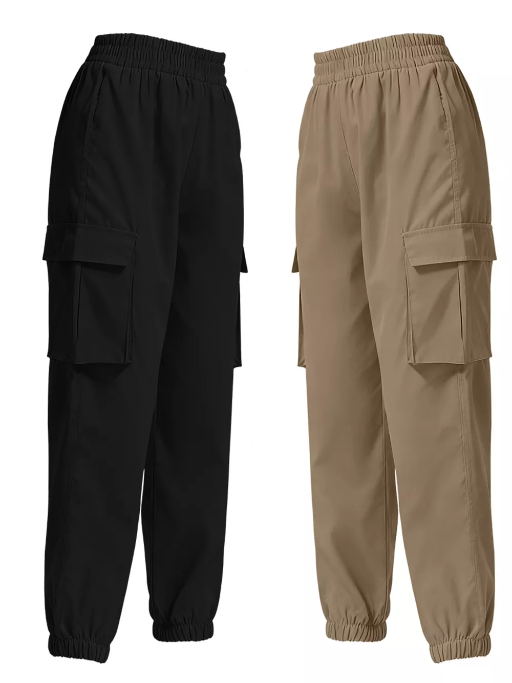 2 Piece Elastic Waist Cargo Pants, image 4