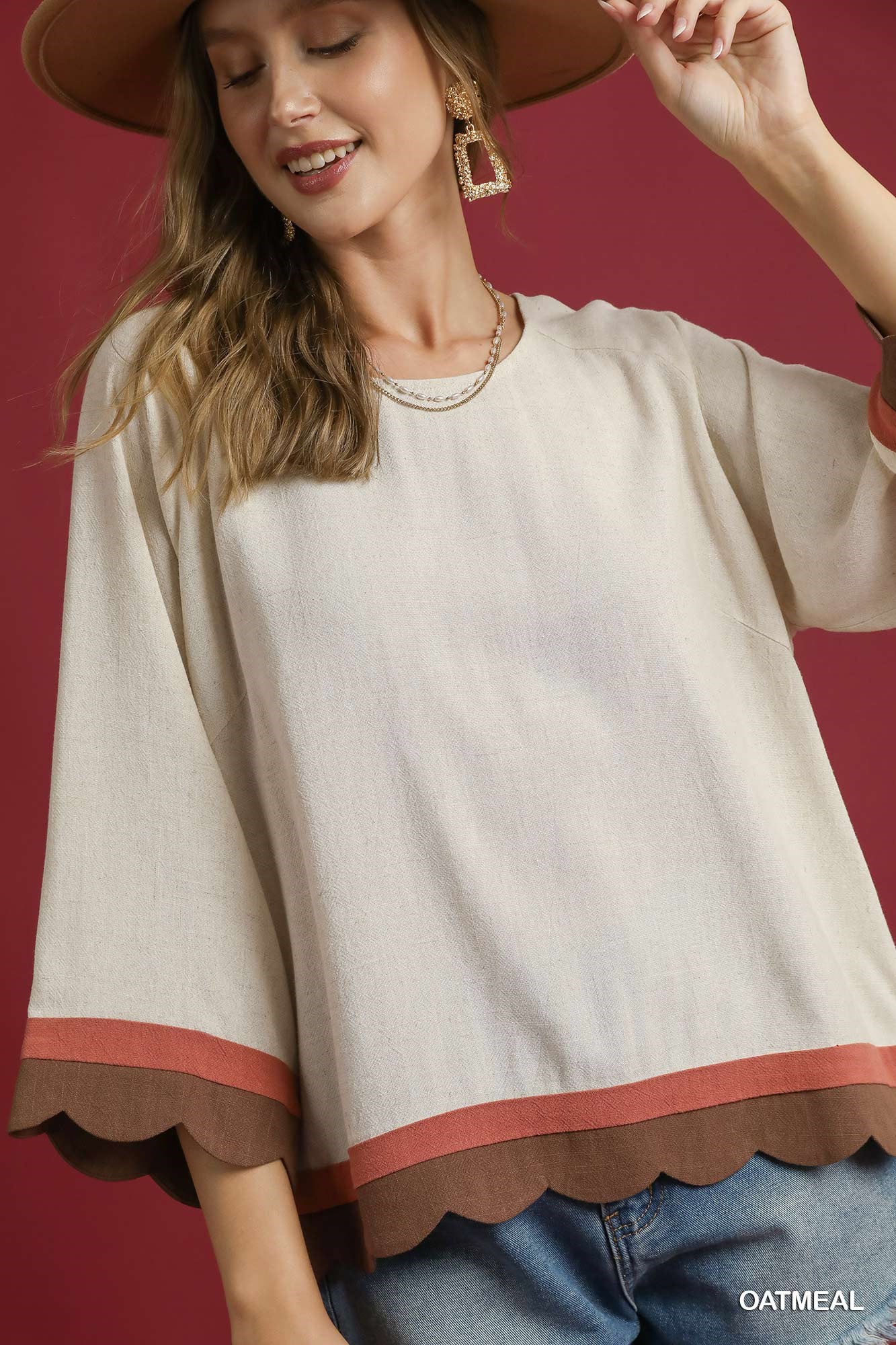 Scalloped Hem Color Block Top, image 3