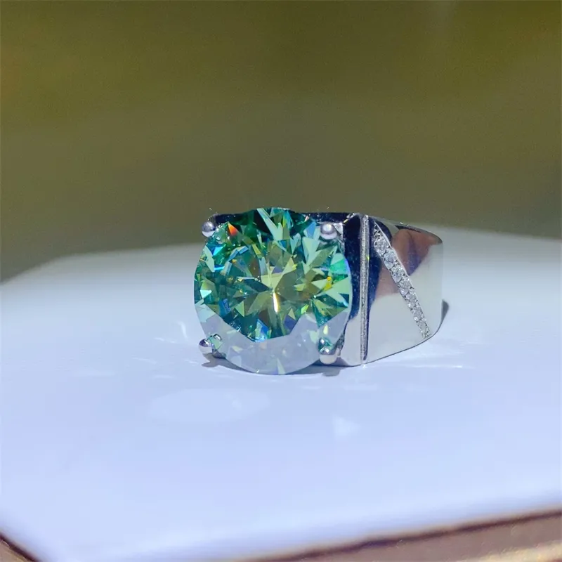 10 Carat Moissanite 925 Sterling Silver Signet Ring, image 5
