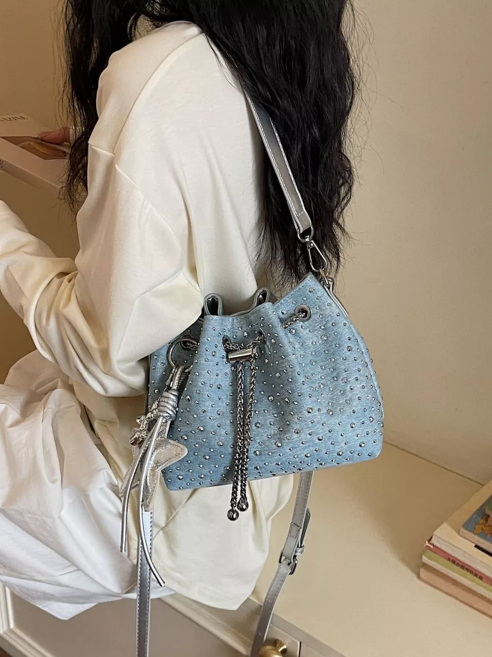 Drawstring Bucket Crossbody Bag, image 5