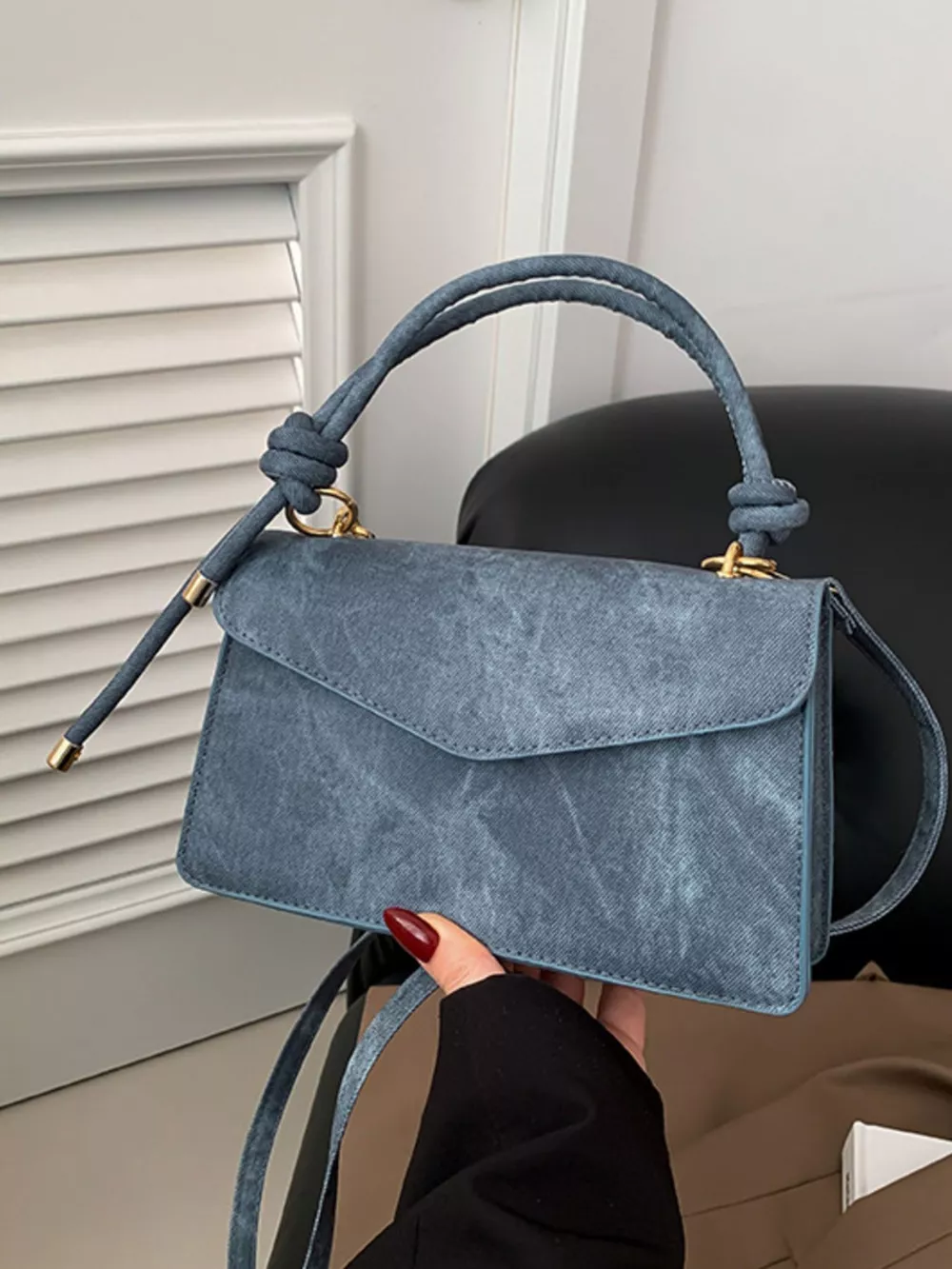 Flap Crossbody Bag with Top Handle, image 6