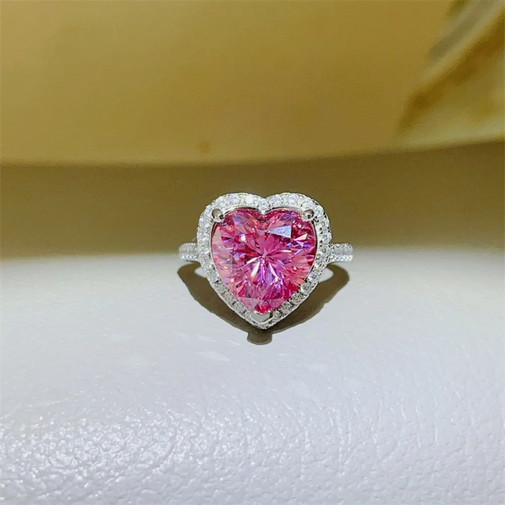 5 Carat Moissanite 925 Sterling Silver Heart Ring, image 3