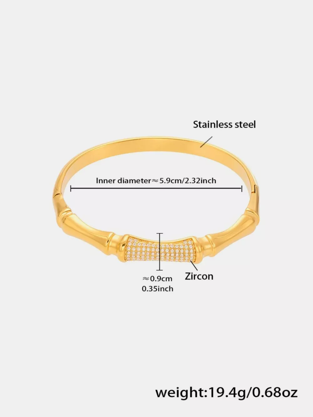 18K Gold-Plated Zircon Bracelet, image 4