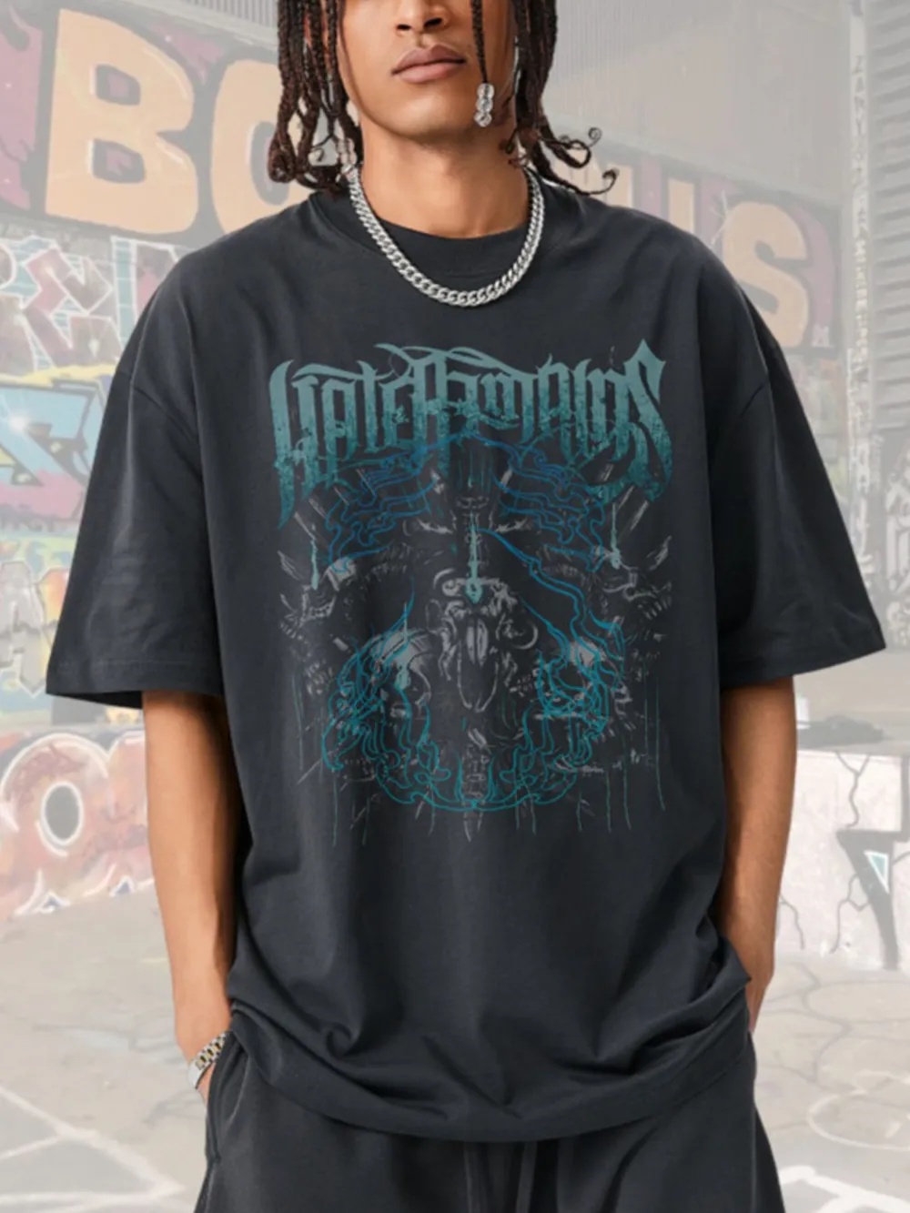 Men's Graphic Round Neck Short Sleeve T-Shirt, image 3