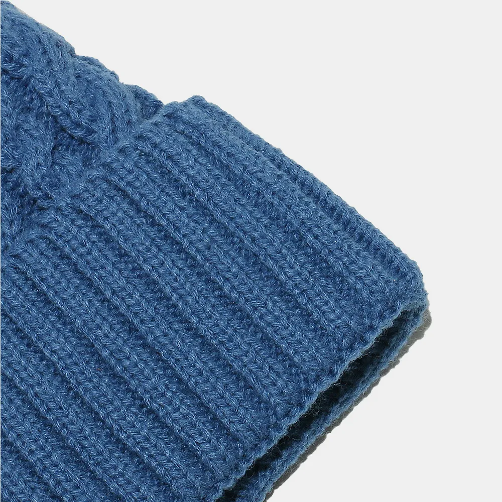 Cable Knit Winter Hat with Pompom, image 6
