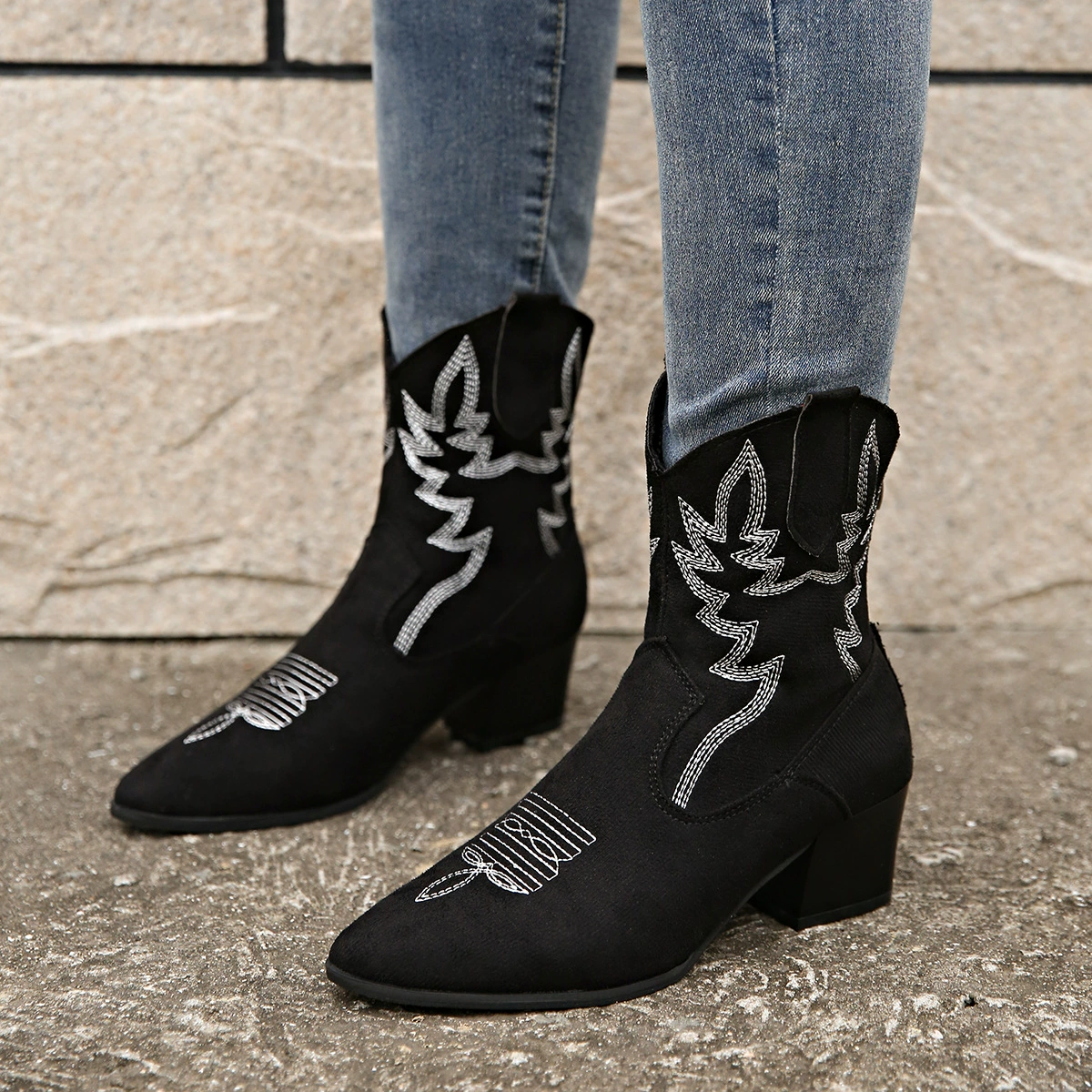 Point Toe Block Heels Boots, image 3