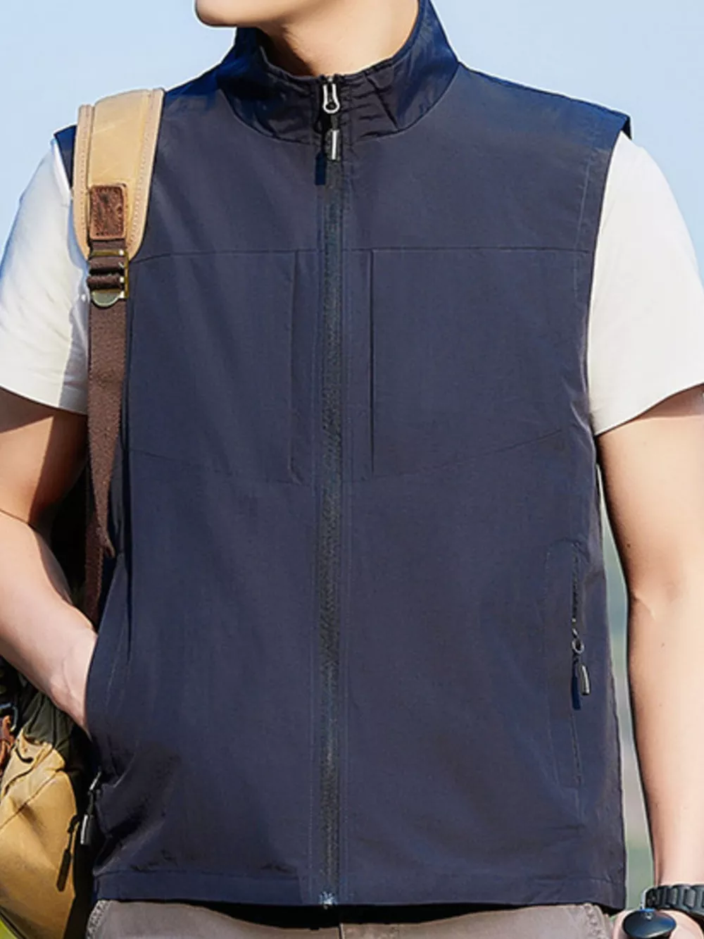 Men's Plus Size Lightweight Zip Up Vest, image 6
