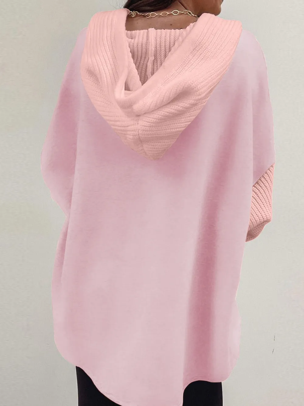 Drawstring Button Front Hoodie, image 5